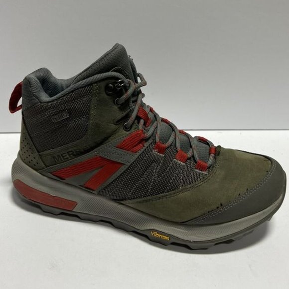 Merrell Men\'s Zion Mid Hiking Boot Green Leather Size 8 M main image 6